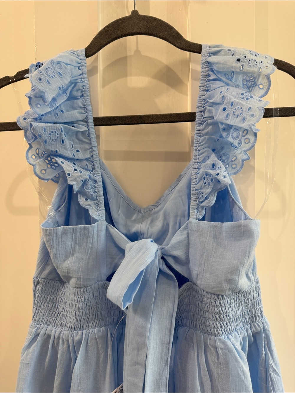 Light Blue Sundress with Eyelet Ruffle - Picture 7 of 7